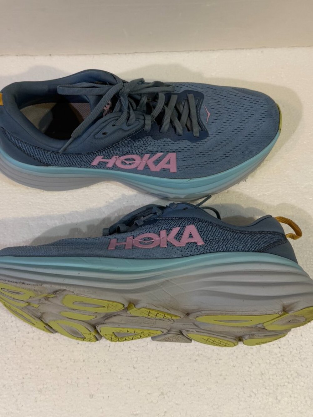 Hoka One One Womens Bondi 8 Blue Running Shoes Sneakers Size 10 B (1127952 SSK)